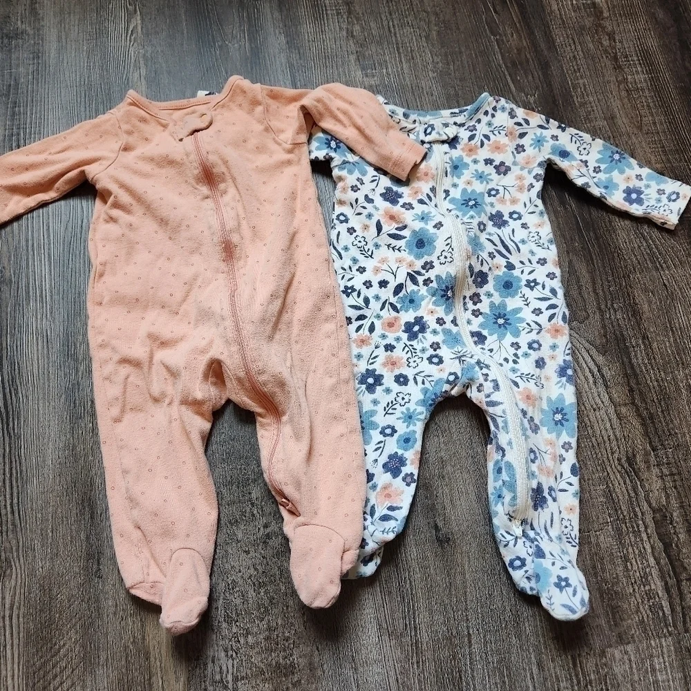 6M Girls Sleep and Play Pajamas 2 Pack